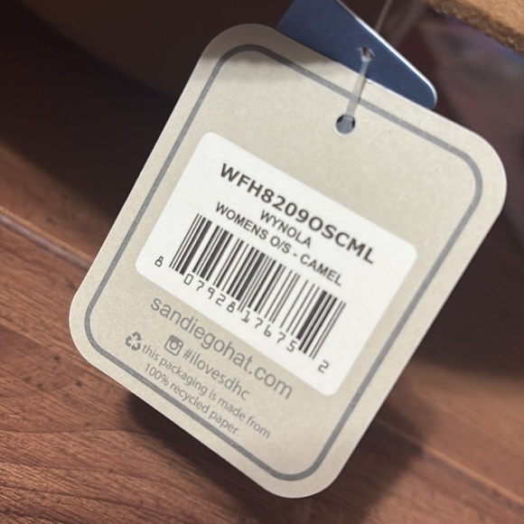 NWT Anthropologie  San Diego Hat Co. WYNOLA Adjustable Rancher Hat in Camel, OS - Picture 8 of 8